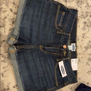 dark blue jean shorts from old navy